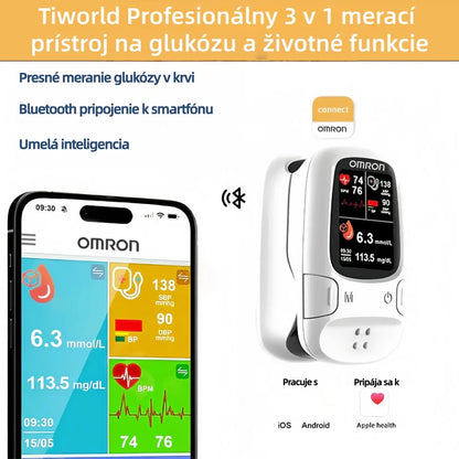 Odporúčanie lekárne丨Omron™ 11 v 1 neinvazívny glukomer – pohodlné meranie glukózy bez ihiel, kompaktný dizajn pre každodenné použitie